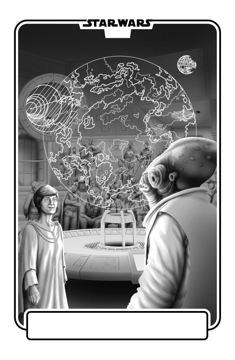 EdWatsonArt's tweet photo. Star Wars Tarot - The Sky River Deck:

Card 22: The World.
Characters: Mon Mothma, Admiral Ackbar.

**This is fan art. Star Wars ©Lucasfilm Ltd ©Disney.**

#TarotCards #StarWars #StarWarsTarotCards #Jedi #Sith #MonMothma #AdmiralAckbar #RebelScum #ItsATrap #Disney #LucasfilmLtd https://t.co/XcENd5XMLz