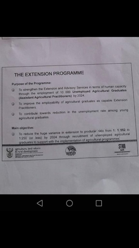 SZixolisa's tweet photo. What is our crime in South Africa? Why we are being failed like this? @jsteenhuisen @PresidencyZA @CyrilRamaphosa Assistant Agricultural Practitioner are ready to take Agricultural sector to another level. @Treasury_RSA @ParliamentofRSA 
#UnemployedAgricPractitioners https://t.co/4mqOSYjEcP