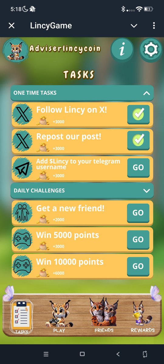 LINCYcoinONsol's tweet photo. Carrying out final tests to launch our game next week! 

Play, have fun, do tasks and get points to convert into Lincys.

 You can get great rewards by inviting friends and completing daily tasks. 

LINCY GAMES A REALITY!

#memecoins #SolanaTokens #Rewards #CryptoGaming https://t.co/YUdZiC6gEq