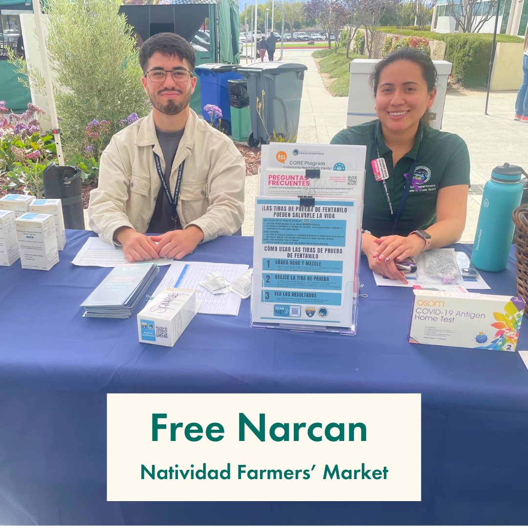 *FREE NARCAN*
Stop by Natividad's Farmer's Market on Wednesday, October 23 or October 30 and pick up free Narcan from the Monterey County Health Department. Be prepared, your action might help save a life!