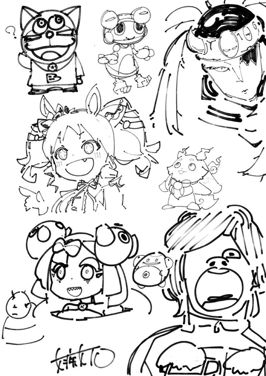 @skoviumGAMES 左の画像みたいなヤツですかね?
これはmagical drawっていう絵チャでみんなで集まって書きました

右は僕ひとりです
画風が定まらないのは疲れが出ています🫨 