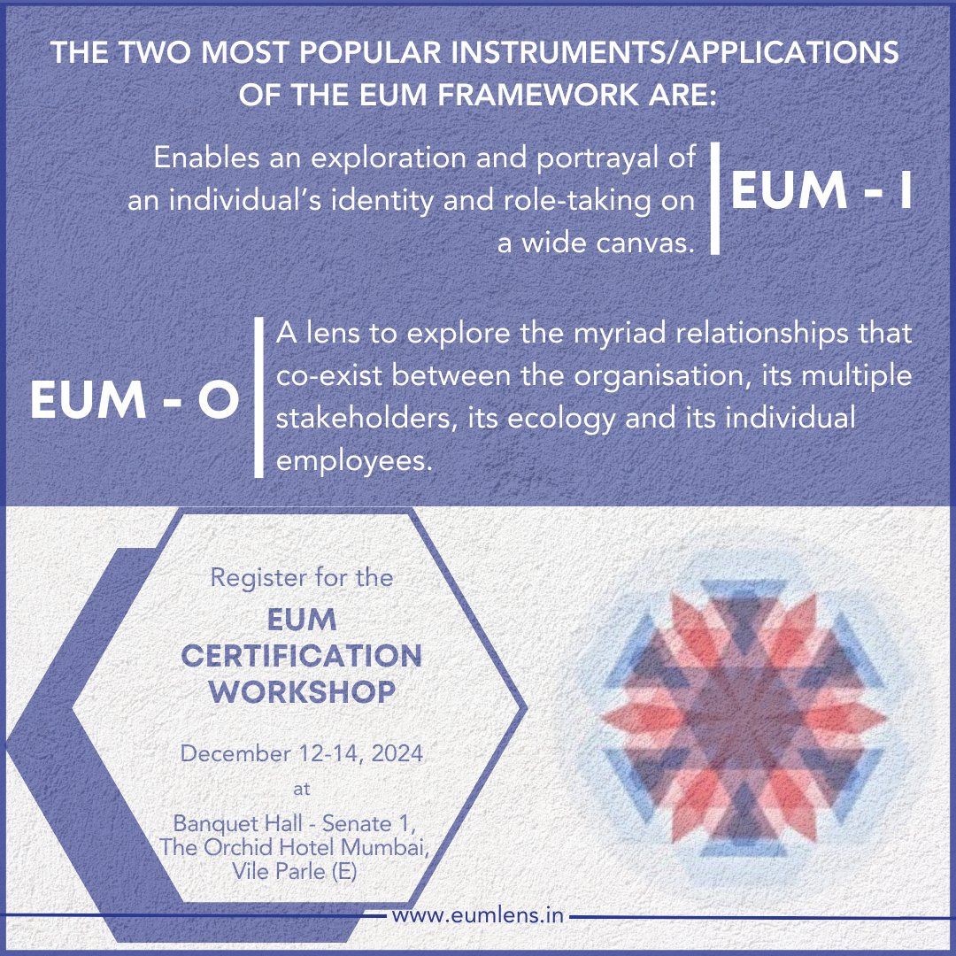 eumlens's tweet image. Our next in-person EUM Certification Workshop is scheduled for December in Mumbai. Join in?
To learn more about the workshop and to register: eumlens.in/wp-content/upl…
forms.gle/khG5harsPM2Qxy…
#eumlens, #eumresearch, #eum, #testimonials, #ashokmalhotra, #eumreflections, #eumworkshop
