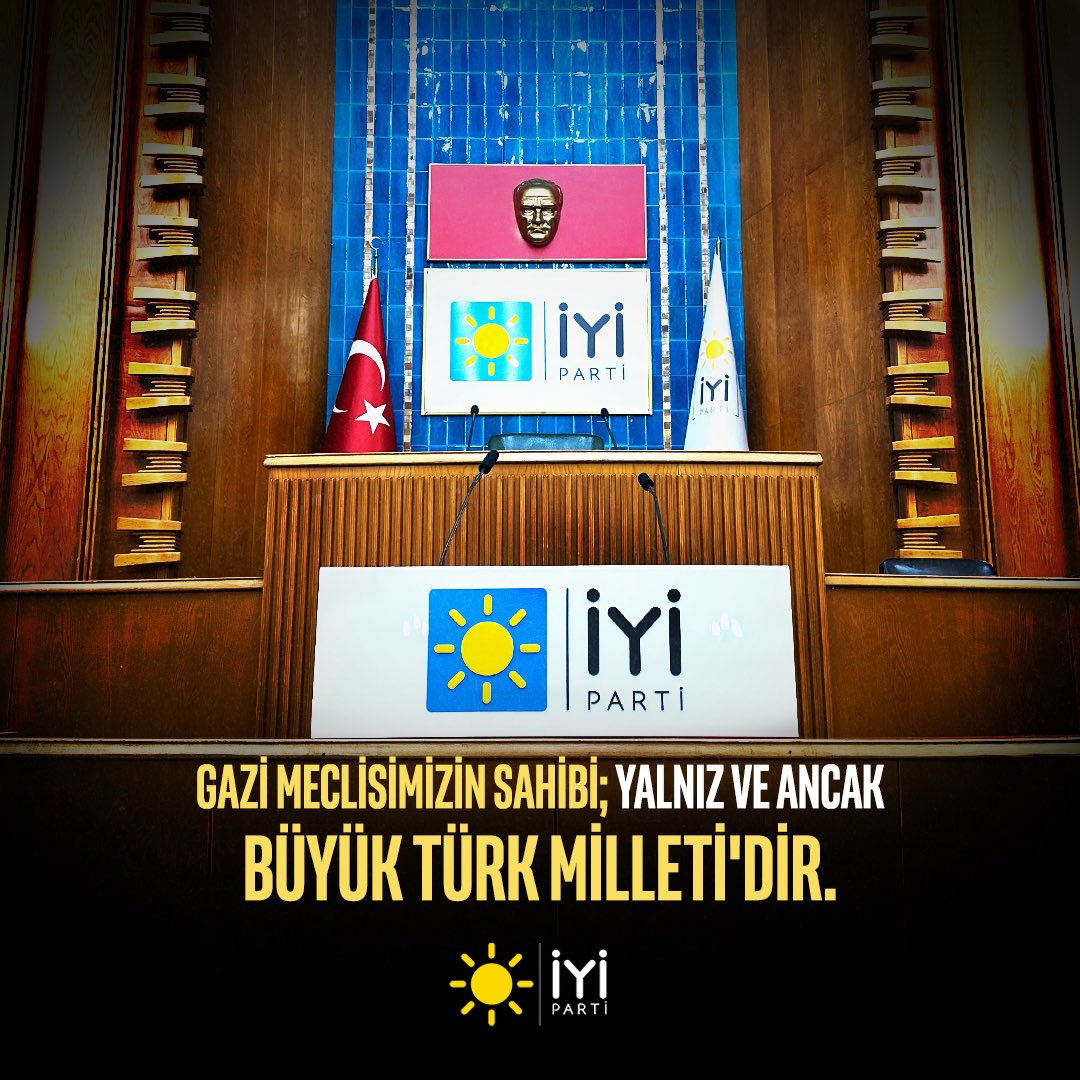 Kurtuluş Savaşı'nın karargâhı Gazi Meclis'imiz; yalnız ve ancak Mustafa Kemal Atatürk'ün mirasçılarına aittir ve öyle de kalacaktır!

Bu kutlu kürsünün sahibi; yalnız ve ancak Büyük Türk Milleti'dir, öyle de kalacaktır!

Sevgisi, saygısı, emeği, alınteri, sadakati, aidiyeti;