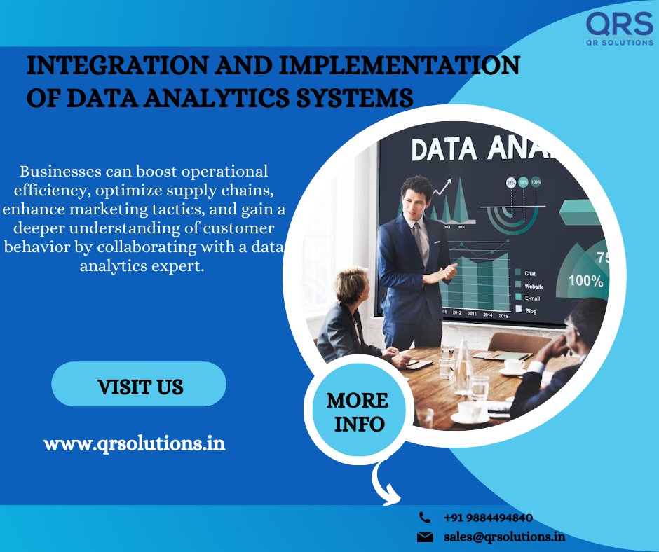 QRS_India's tweet image. With successful integration and implementation, businesses can unlock valuable insights into customer behavior, market trends, and operational efficiency. Visit now! surl.li/kmezmy
#dataanalyticsservices #dataanalyticsconsulting #dataanalyticsimplementation #QRsolutions