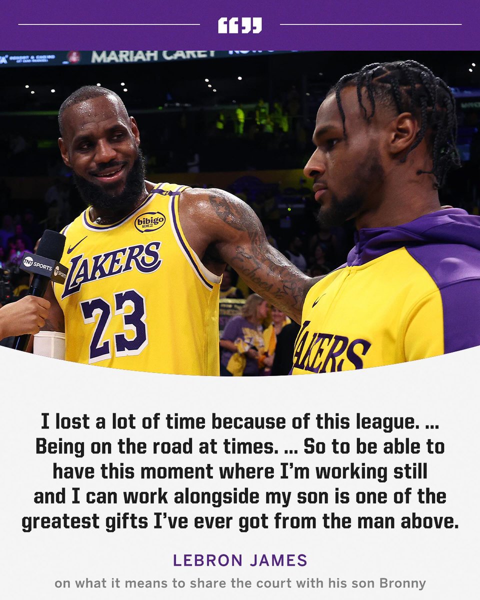 Family first for LeBron James 💜💛