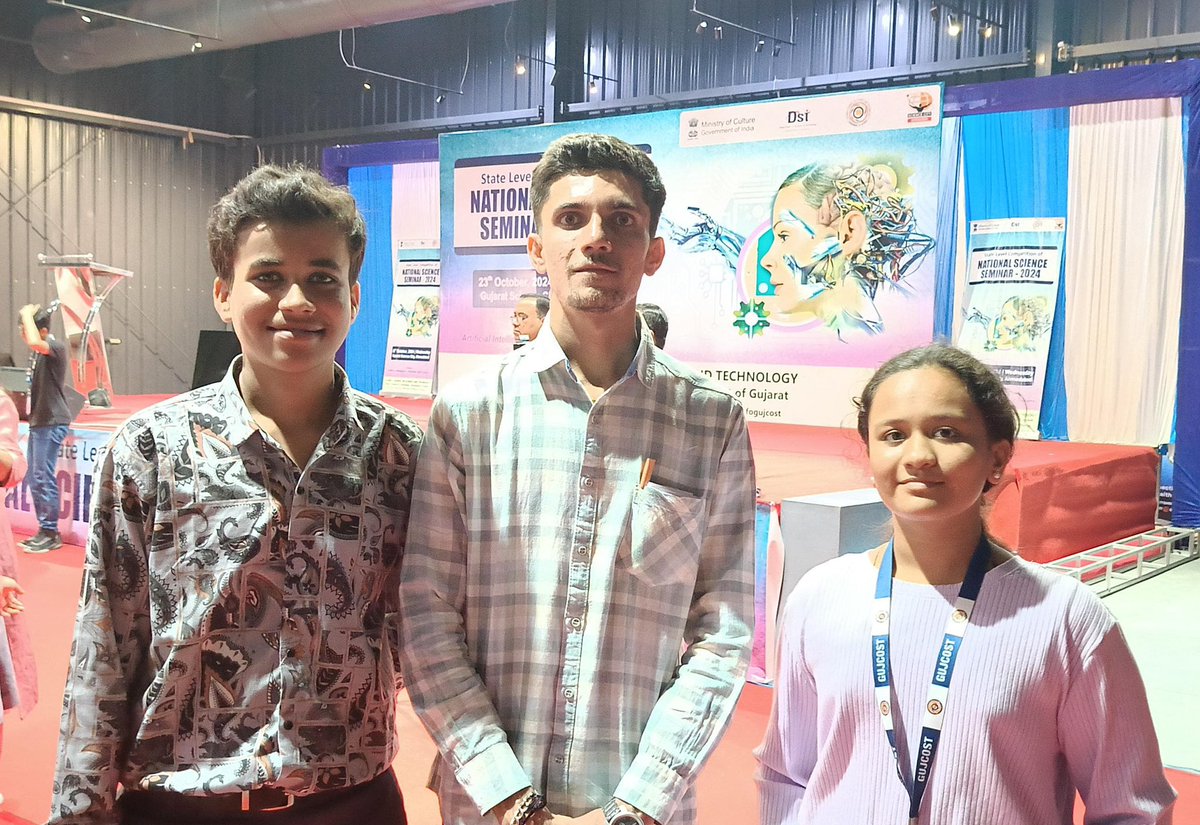 krcscbhavnagar's tweet image. Today, @InfoGujcost Organised #StateLevel #NationalScienceSeminar2024 on Artificial Intelligence: Potentials and Concerns at @GujScienceCity.

In #StateLevelNSS our Two Young Minds Mit Gada &amp;amp; Dhimahi Rajyaguru Representing to Bhavnagar District.

Best wishes💐

@Info_Bhavnagar