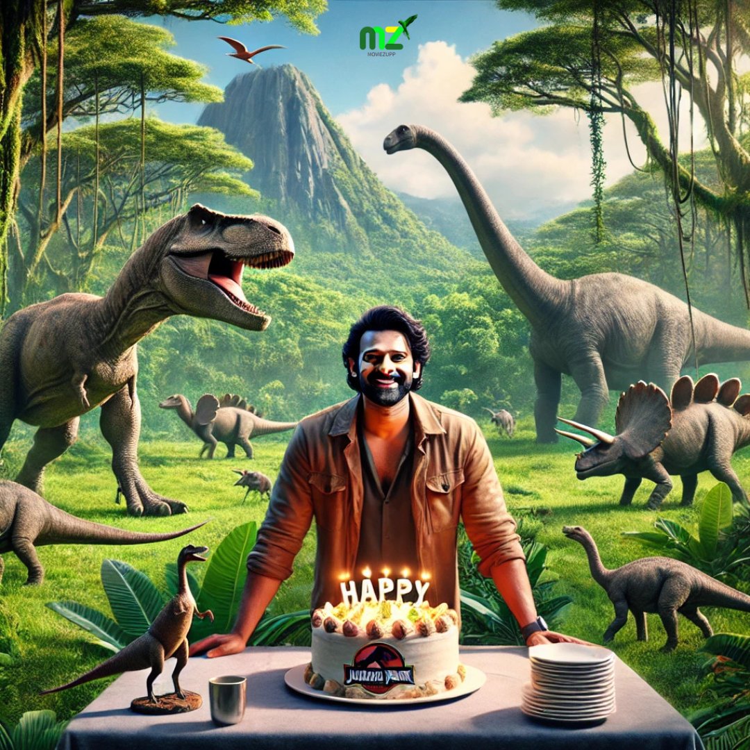 Prabhas is celebrating his birthday in Jurassic style 🥳🎊👑

#prabhas #RajaSaab #moviezupp #JurassicPark #spirit