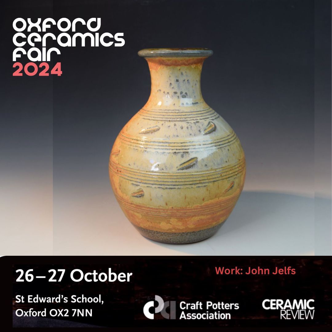 ➡ OXFORD CERAMICS FAIR | ONLY 3  DAYS LEFT TO GO -  oxfordceramicsfair.com 

John Jelfs:
Most of my work is thrown on the wheel. Sometimes the pieces are altered, and decorated with impressd marks, hakeme slip, rope rolling.