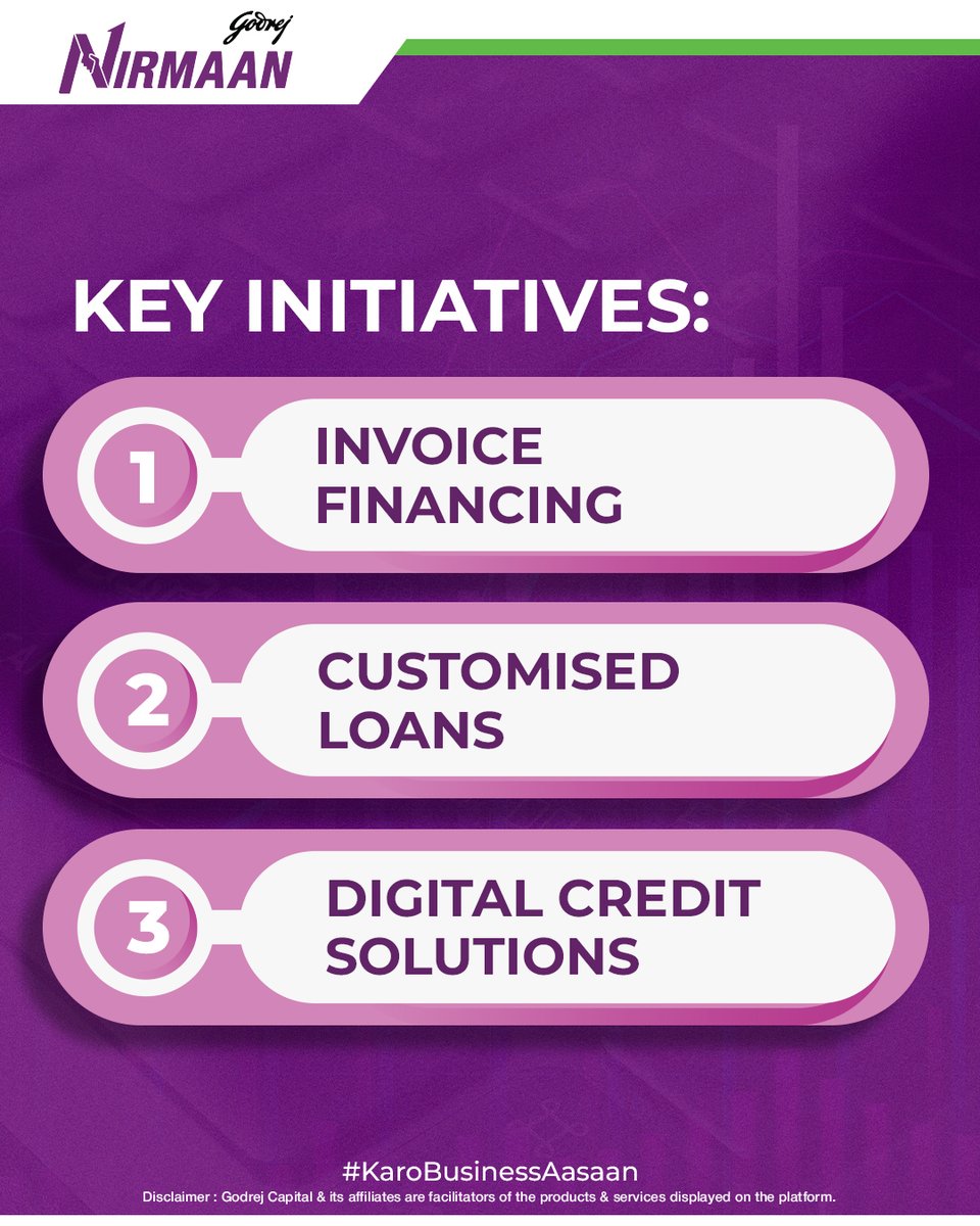 Nirmaan_GC's tweet photo. SIDBI, C2Treds, and UGRO are here to simplify financing and make it more accessible for your small business.​

Follow Godrej Nirmaan for more updates like this!

#GodrejNirmaan #Nirmaan #KaroBusinessAasaan #SIDBI #SmallBusiness #CreditAccess #InvoiveFinancing #CashFlow #loans https://t.co/IC8egjOv7P