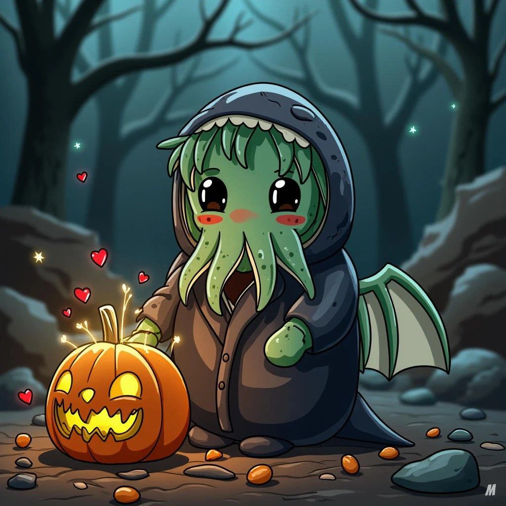 cutecthulhucoin's tweet photo. Hey fam, $CTHULHU is ready for Halloween 🤗 https://t.co/ZdS9UBhZK6