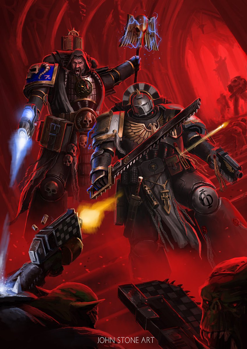 The Chimerick Knights. Artwork I painted for a client on Instagram. 

Hope you like it! 

#40k #johnstoneart #digitalart #warhammer