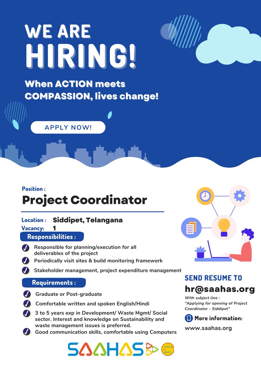 saahas_ngo's tweet photo. We are actively hiring for our projects at Telangana for the role of ๐ฃ๐ฟ๐ผ๐ท๐ฒ๐ฐ๐ ๐๐ผ๐ฟ๐ฑ๐ถ๐ป๐ฎ๐๐ผ๐ฟ and ๐๐ถ๐ฒ๐น๐ฑ ๐ฆ๐๐ฝ๐ฒ๐ฟ๐๐ถ๐๐ผ๐ฟ.
#JobOpening #Hiring #Vacancy #JobAlerts #Telangana #Socialworkjobs #Jobs #HiringNow #CareerOpportunity #NowHiring #FieldSupervisor #Join https://t.co/oERgPNIRm9