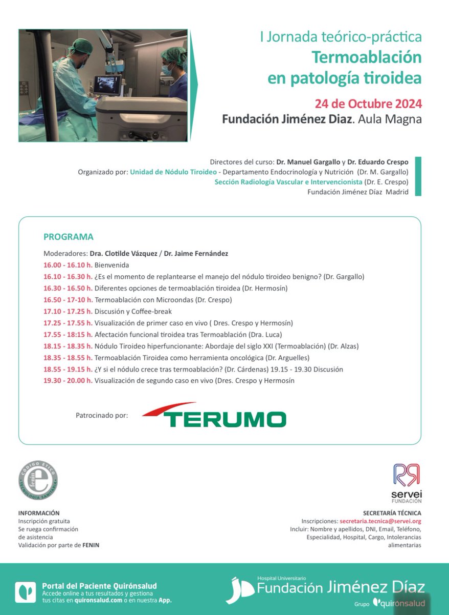 Todavía estás a tiempo de apuntarte si quieres aprender sobre el tratamiento percutáneo de los nódulos benignos! Dos casos en vivo, las mejores clases y entrada libre. ¡Anímate! 🚀💡