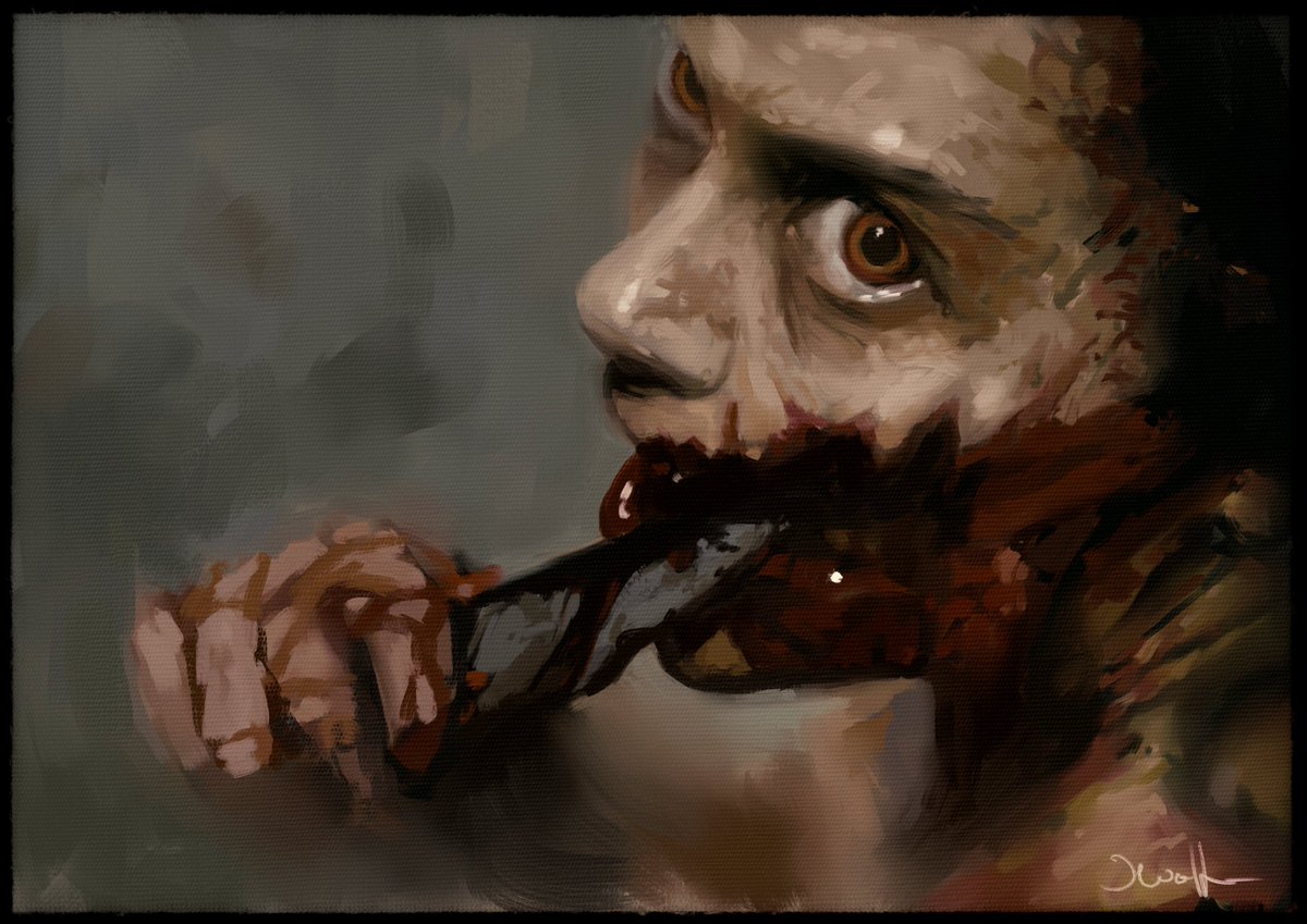 onedoomedrabbit's tweet image. Evil Dead 2013 3hr painting #oilpainting #EvilDead #Rebelle7