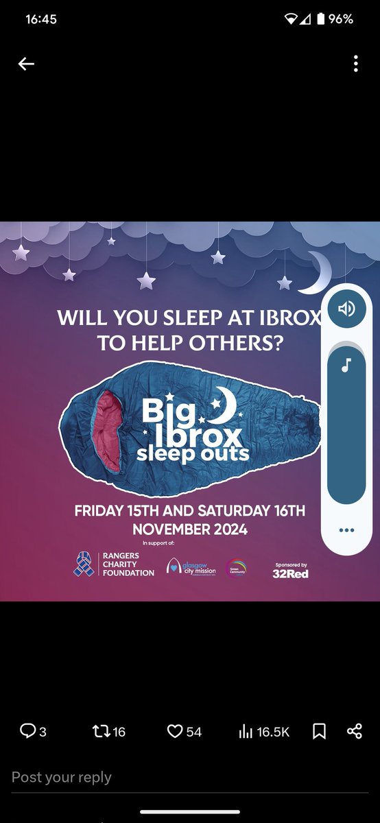 AlexRod28056252's tweet image. I'm doing a charity sleep out at Ibrox every little helps