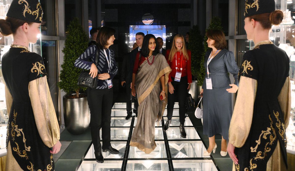 Sri Lankan foreign secretary Aruni Wijewardane in Kazan , Russia. Sri Lanka is one of the invited countries for the BRICS summit