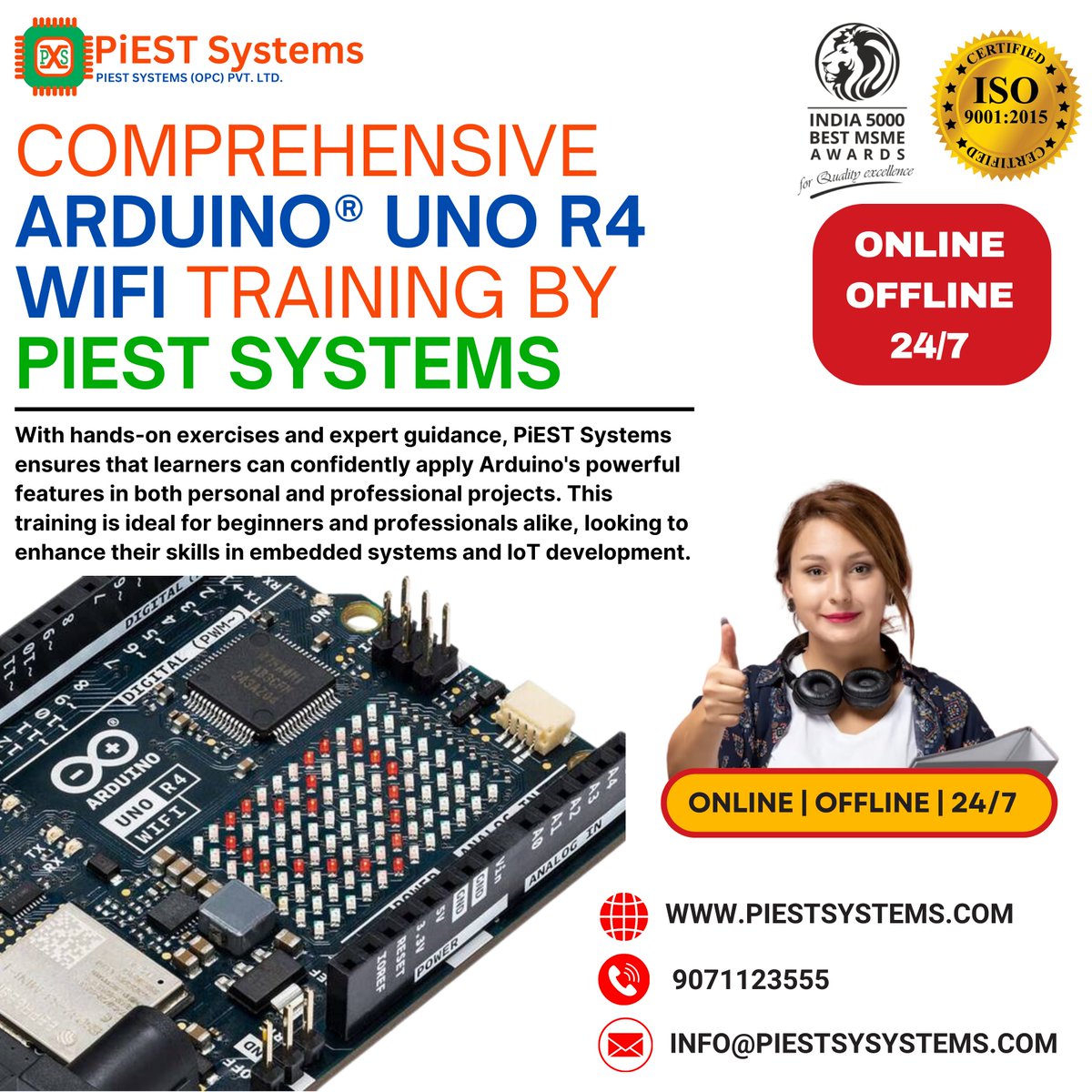 piestsystems's tweet image. 🚀 Comprehensive Arduino® UNO R4 WiFi Training by PiEST Systems 🌐
🔗 Click for full Article : piestsystems.com/arduino-traini…
#ArduinoTraining #PiESTSystems #IoT #EmbeddedSystems #ArduinoUnoR4WiFi #Microcontroller #LearnAndGrow #FreeDemo #OnlineLearning #HandsOnTraining #BookNow
