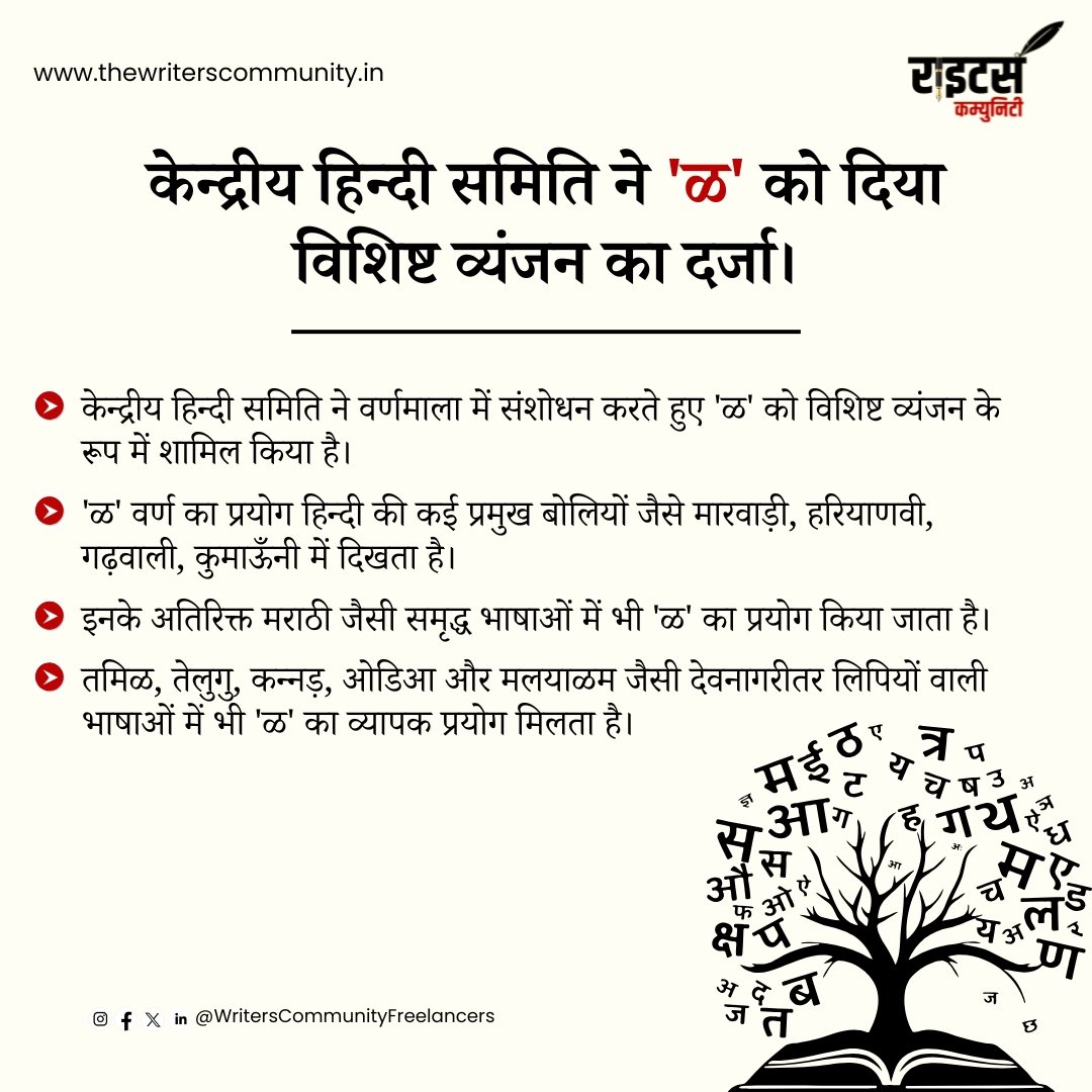 हाल ही में केन्द्रीय हिन्दी समिति ने हिन्दी वर्णमाला में संशोधन करते हुए 'ळ' को विशिष्ट व्यंजन के रूप में शामिल किया है। इसके साथ ही वर्णमाला में कुल वर्णों की संख्या अब 53 हो गई है। WC के साथ जानिए कहाँ-कहाँ होता है इस नए व्यंजन का प्रयोग।
#latestupdates #modified #hindilanguage