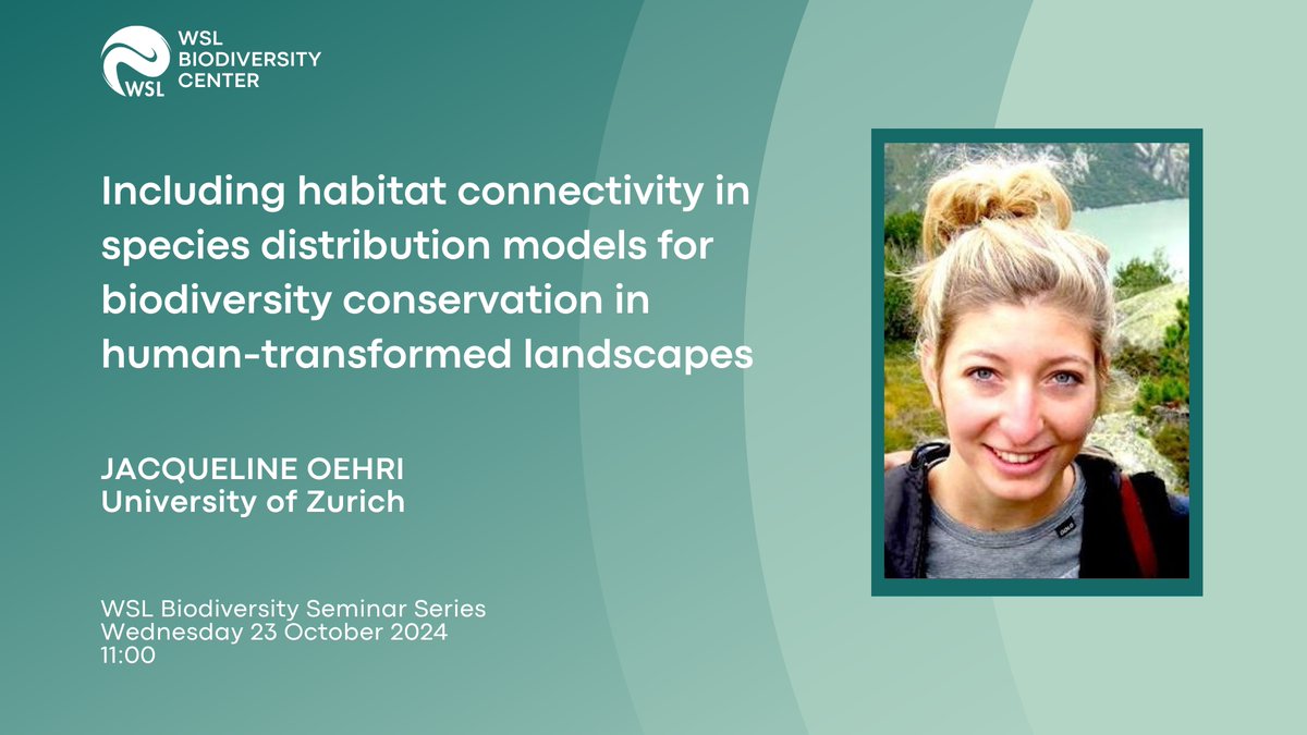 WSLbiodiversity's tweet image. Join our seminar today (in-person or online)! @JacquelineOehri will present ‘Reconnect’, a multi-indicator, multispecies framework for rapid connectivity assessments at fine spatial resolutions across large ecoregions.
biodiversitycenter.wsl.ch/en/events/deta…