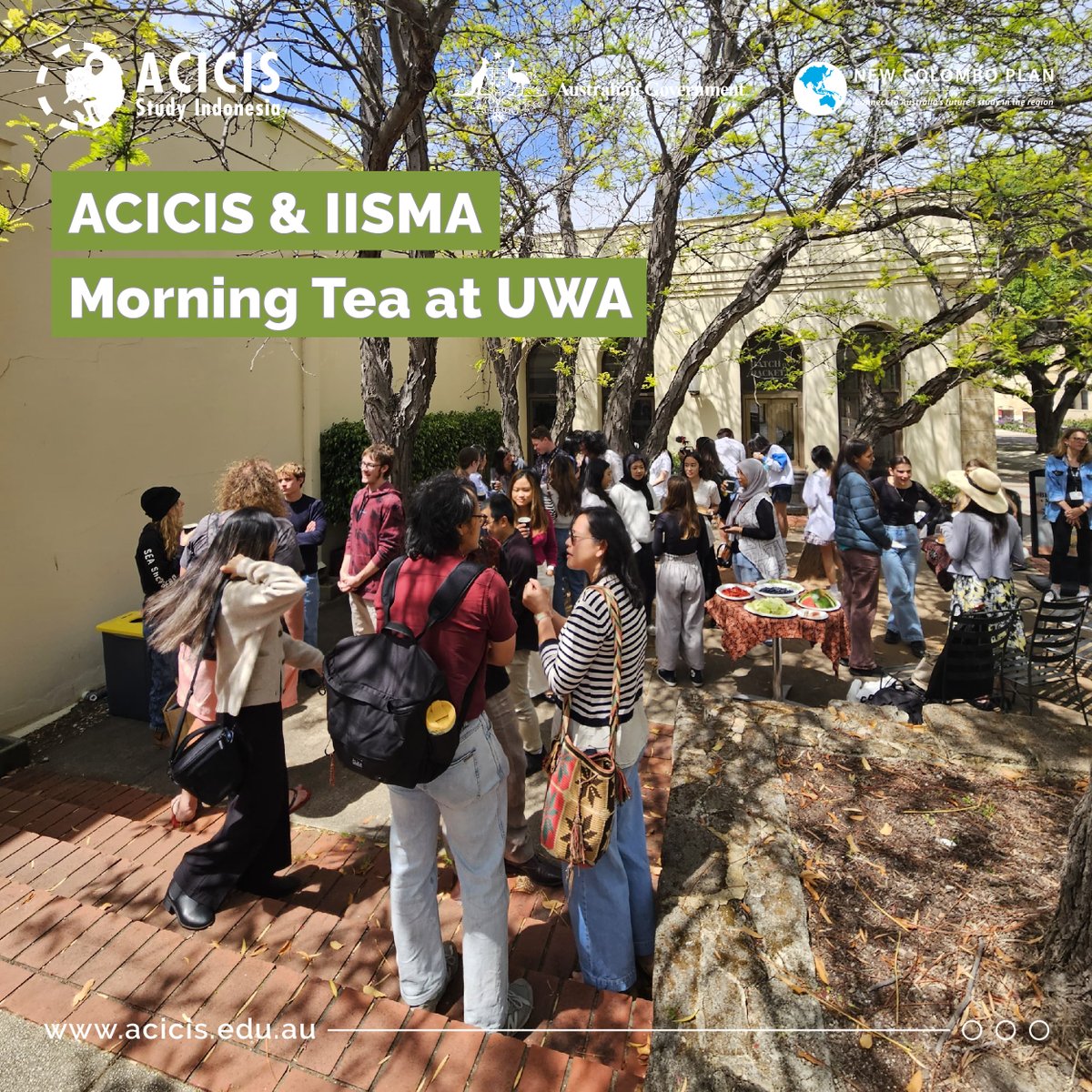 Acicis's tweet photo. Connection Time! ACICIS and IISMA students at The University of Western Australia recently got together for a morning tea. This was a wonderful opportunity to exchange stories and strengthen the ties between Australia and Indonesia through education and culture.
#ACICIS #NCP https://t.co/ANABHrw7l3