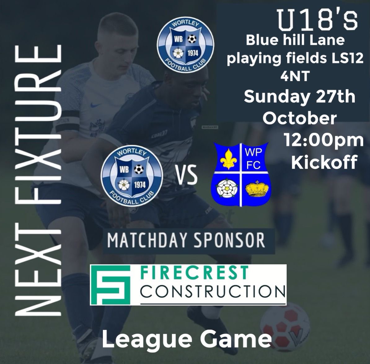 U23’s &amp; U18’s fixtures for this week.
Massive thanks to our match day sponsors.