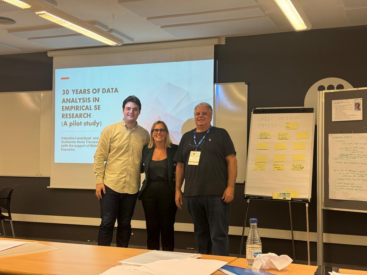 Valentina Lenarduzzi (@vale_lenarduzzi) on Twitter photo Pearls, challenges, and pitfalls of analyzing data in software engineering empirical studies.<a href="/HortaTravassos/">Guilherme Horta Travassos</a> <a href="/_Matt_Esposito_/">Matteo Esposito</a> and I presented our pilot study <a href="/ISERNCommunity/">ISERN</a> #ISERN24 <a href="/ESEM_conf/">ESEM Conference</a> Pearls, challenges, and pitfalls of analyzing data in software engineering empirical studies.<a href="/HortaTravassos/">Guilherme Horta Travassos</a> <a href="/_Matt_Esposito_/">Matteo Esposito</a> and I presented our pilot study <a href="/ISERNCommunity/">ISERN</a> #ISERN24 <a href="/ESEM_conf/">ESEM Conference</a>