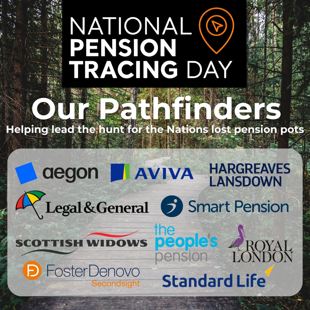 National Pension Tracing Day (@tracingpension) on Twitter photo A huge thank you to our Pathfinders!
Together with <a href="/Aegon/">Aegon</a>, <a href="/AvivaUK/">Aviva UK</a>, <a href="/HLInvest/">Hargreaves Lansdown</a>, <a href="/landg_uk/">Legal & General</a>, <a href="/RoyalLondon/">Royal London</a>, <a href="/ScottishWidows/">Scottish Widows</a>, <a href="/smartpensionuk/">Smart Pension</a>, <a href="/StandardLifeUK/">Standard Life UK</a>, <a href="/peoplespension/">peoplespension</a>, we’re helping thousands find their lost pensions. 💰🙌
#GreatPensionTreasureHunt A huge thank you to our Pathfinders!
Together with <a href="/Aegon/">Aegon</a>, <a href="/AvivaUK/">Aviva UK</a>, <a href="/HLInvest/">Hargreaves Lansdown</a>, <a href="/landg_uk/">Legal & General</a>, <a href="/RoyalLondon/">Royal London</a>, <a href="/ScottishWidows/">Scottish Widows</a>, <a href="/smartpensionuk/">Smart Pension</a>, <a href="/StandardLifeUK/">Standard Life UK</a>, <a href="/peoplespension/">peoplespension</a>, we’re helping thousands find their lost pensions. 💰🙌
#GreatPensionTreasureHunt