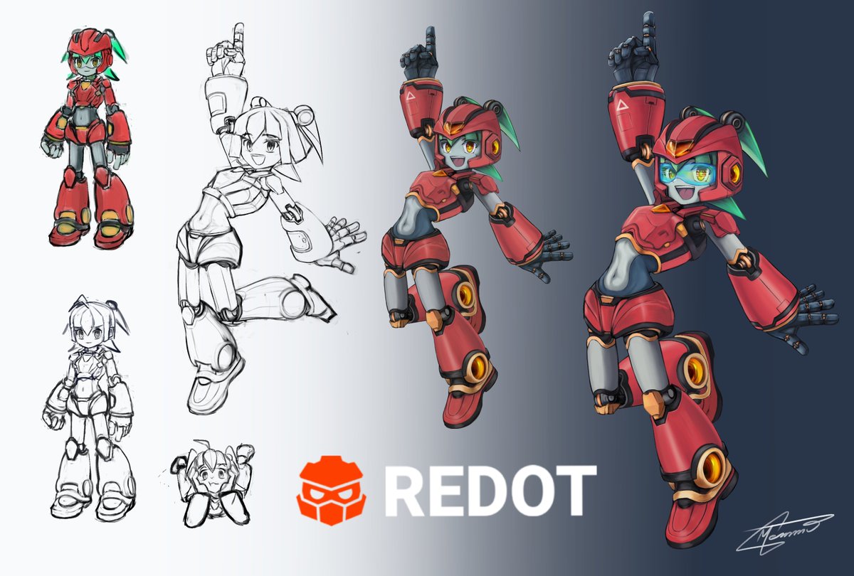 MemmoXT's tweet photo. I painted my @RedotEngine mascot contest submission. #MAKGAM #digitalart #characterdesign https://t.co/hbyVBzwbJE