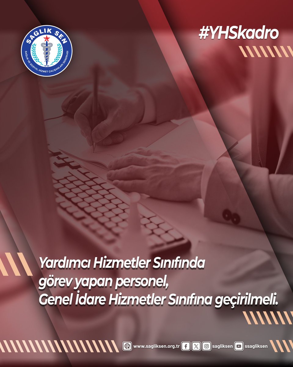 Yardımcı Hizmetler Sınıfında görev yapan personel, Genel İdare Hizmetler Sınıfına geçirilmeli.
#YHSkadro