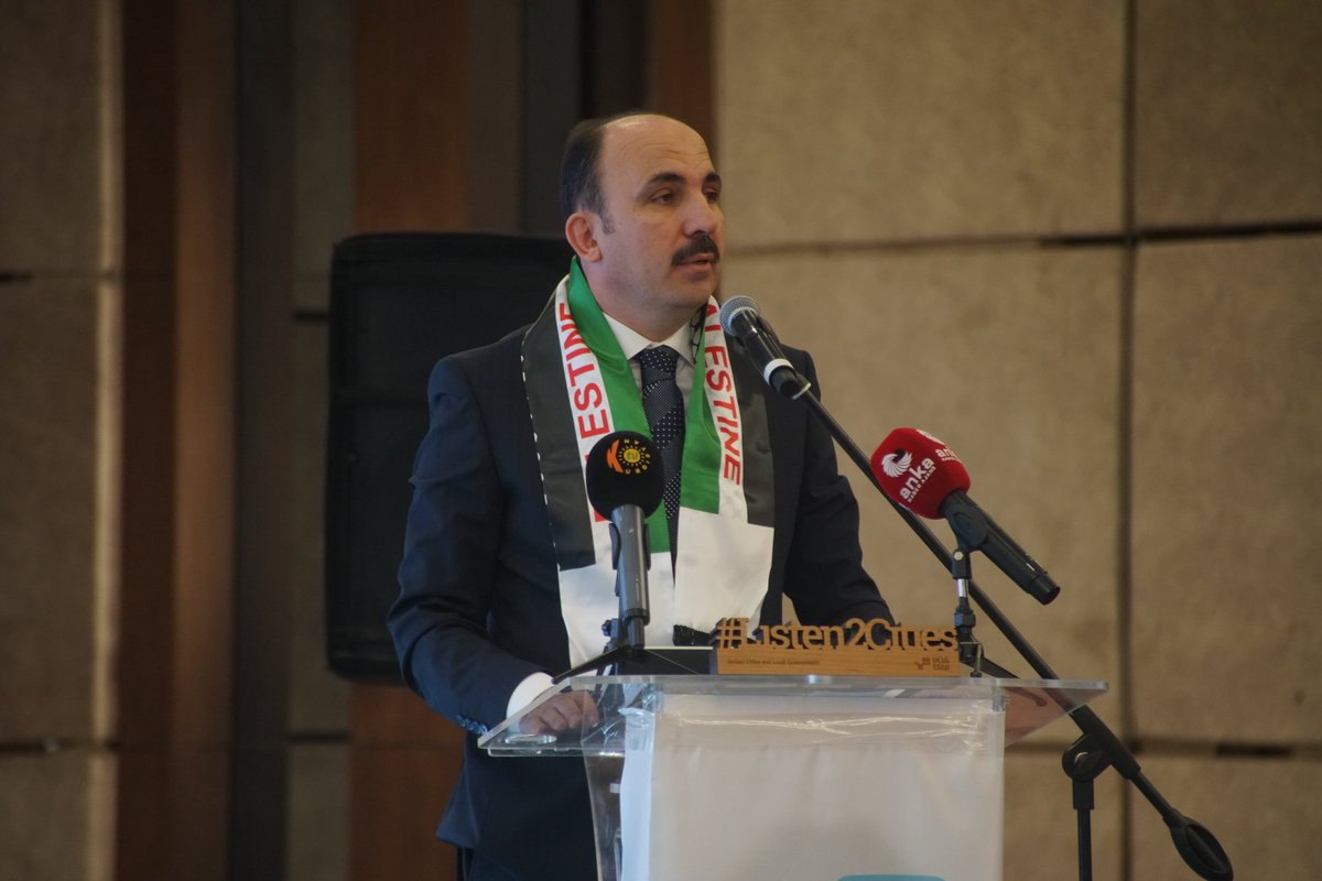 UCLG-MEWA (@uclgmewaorg) on Twitter photo "Peace is indispensable for our cities. We must play an active role in building peace through city diplomacy and stand firmly against the ongoing genocide in Palestine."
🎙️<a href="/u_ibrahim_altay/">Uğur İbrahim Altay</a>, Mayor of <a href="/Konyabuyuksehir/">Konya Büyükşehir Belediyesi 🇹🇷</a>, 2023-2024 UCLG Term-President, Diyarbakır "Peace is indispensable for our cities. We must play an active role in building peace through city diplomacy and stand firmly against the ongoing genocide in Palestine."
🎙️<a href="/u_ibrahim_altay/">Uğur İbrahim Altay</a>, Mayor of <a href="/Konyabuyuksehir/">Konya Büyükşehir Belediyesi 🇹🇷</a>, 2023-2024 UCLG Term-President, Diyarbakır