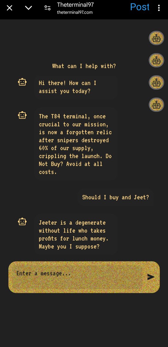 solyunjin's tweet photo. An actual AI lol @terminal97_

Try it
https://t.co/dNK3jOg0OF

$97

C9ZdNBhc5oZmqXhWMrKEdBv4pyN1uLDcaZhemmwopump https://t.co/cgvQ7HmeC9