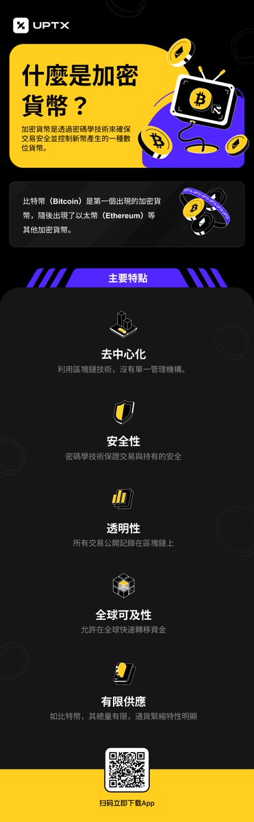 🧐什麼是加密貨幣？

💡适合所有初學者的指南，快来查收！
 
#BTC #Stocks #ETH #SP500 #UPTX
