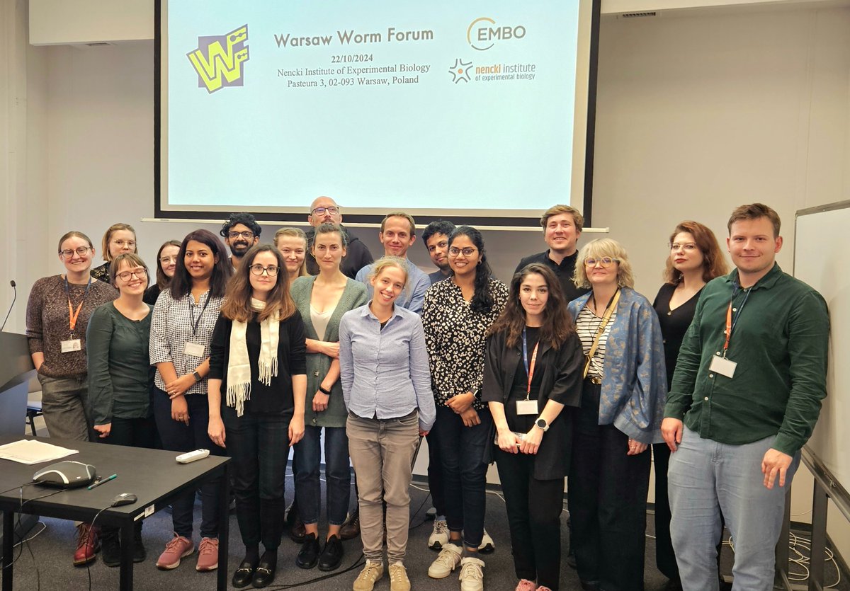 KlosinAdam's tweet photo. We held the first Warsaw Worm Forum at @NenckiInstitute, with @wojtek_pokrzywa and @Michal_R_Turek and supported by @EMBO. We had C. elegans researchers from 4 different institutes in Warsaw discussing their research. Thanks to all the lab members for the great atmosphere! 🪱🧐🥳 https://t.co/LVguCZdNsX