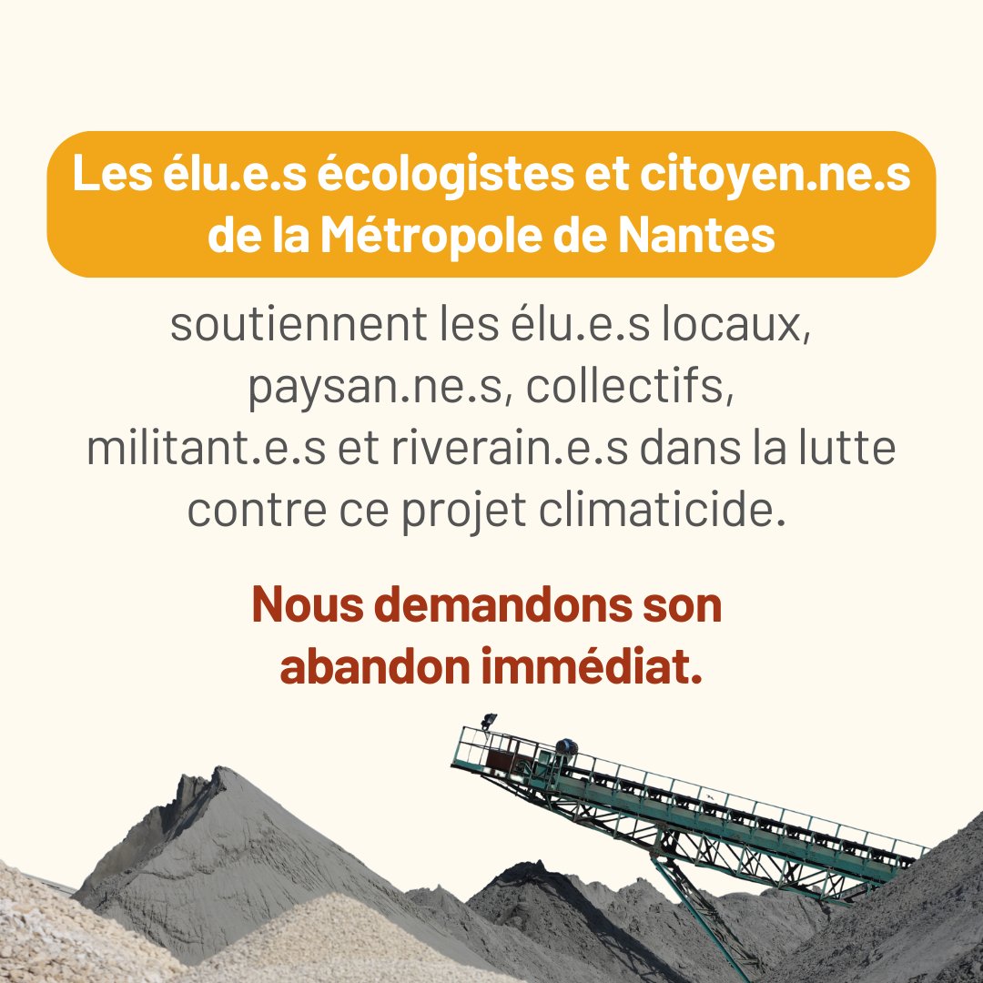 Nous nous engageons aux côtés de celles et ceux qui luttent contre le projet climaticide d'extension des carrières de sable à St-Colomban. Stop à la surexploitation de nos ressources et à la mise en péril de notre bassin écologique ✋⛔