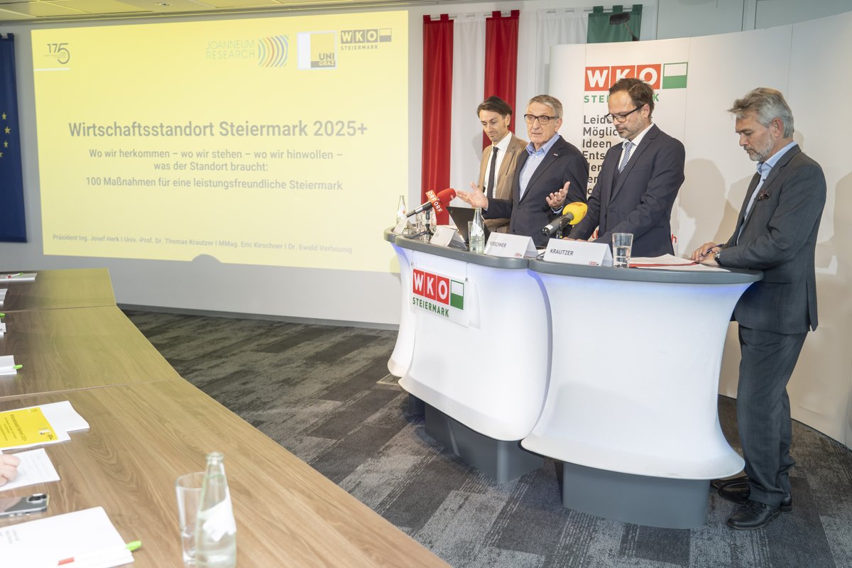 Die Wettbewerbsfähigkeit des Standorts muss für die Politik oberste Priorität haben 👏. Unter diesem Motto hat Präsident Josef Herk heute 100 Maßnahmen präsentiert, mit denen die #Steiermark zum leistungsfreundlichsten Land werden soll 💸 Ein Forderungspakt samt umfassender A ...