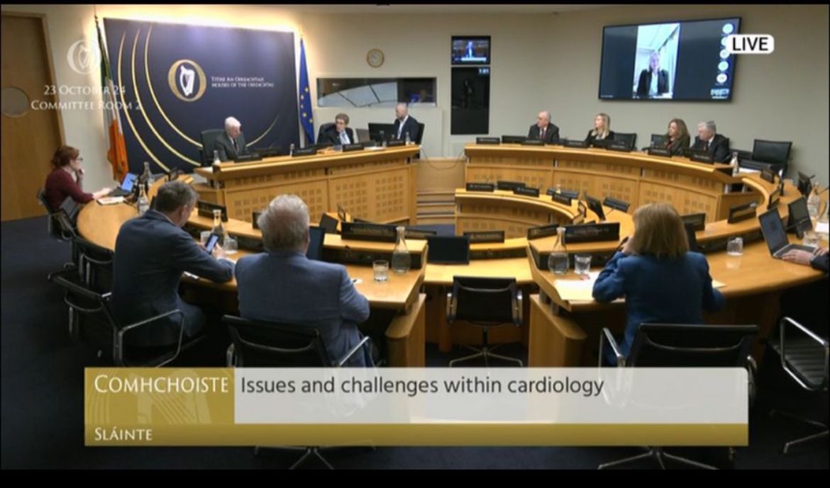 IrishCardiacSociety (@irishcardiacsoc) on Twitter photo Delighted to have had the opportunity to present to the Oireachtas Joint Committee on Health today regarding issues and challenges within cardiology. <a href="/OireachtasNews/">Houses of the Oireachtas - Tithe an Oireachtais</a> <a href="/Irishheart_ie/">Irish Heart Foundation</a> <a href="/escardio/">European Society of Cardiology</a> <a href="/ESCardioNews/">European Society of Cardiology News</a> <a href="/NIPCIRELAND/">NIPC</a> <a href="/CroiHeartStroke/">Croí Heart & Stroke</a> <a href="/INCAnursing/">Irish Nurses Cardiovascular Association</a> @CVRIDublin <a href="/roinnslainte/">Department of Health</a> Delighted to have had the opportunity to present to the Oireachtas Joint Committee on Health today regarding issues and challenges within cardiology. <a href="/OireachtasNews/">Houses of the Oireachtas - Tithe an Oireachtais</a> <a href="/Irishheart_ie/">Irish Heart Foundation</a> <a href="/escardio/">European Society of Cardiology</a> <a href="/ESCardioNews/">European Society of Cardiology News</a> <a href="/NIPCIRELAND/">NIPC</a> <a href="/CroiHeartStroke/">Croí Heart & Stroke</a> <a href="/INCAnursing/">Irish Nurses Cardiovascular Association</a> @CVRIDublin <a href="/roinnslainte/">Department of Health</a>