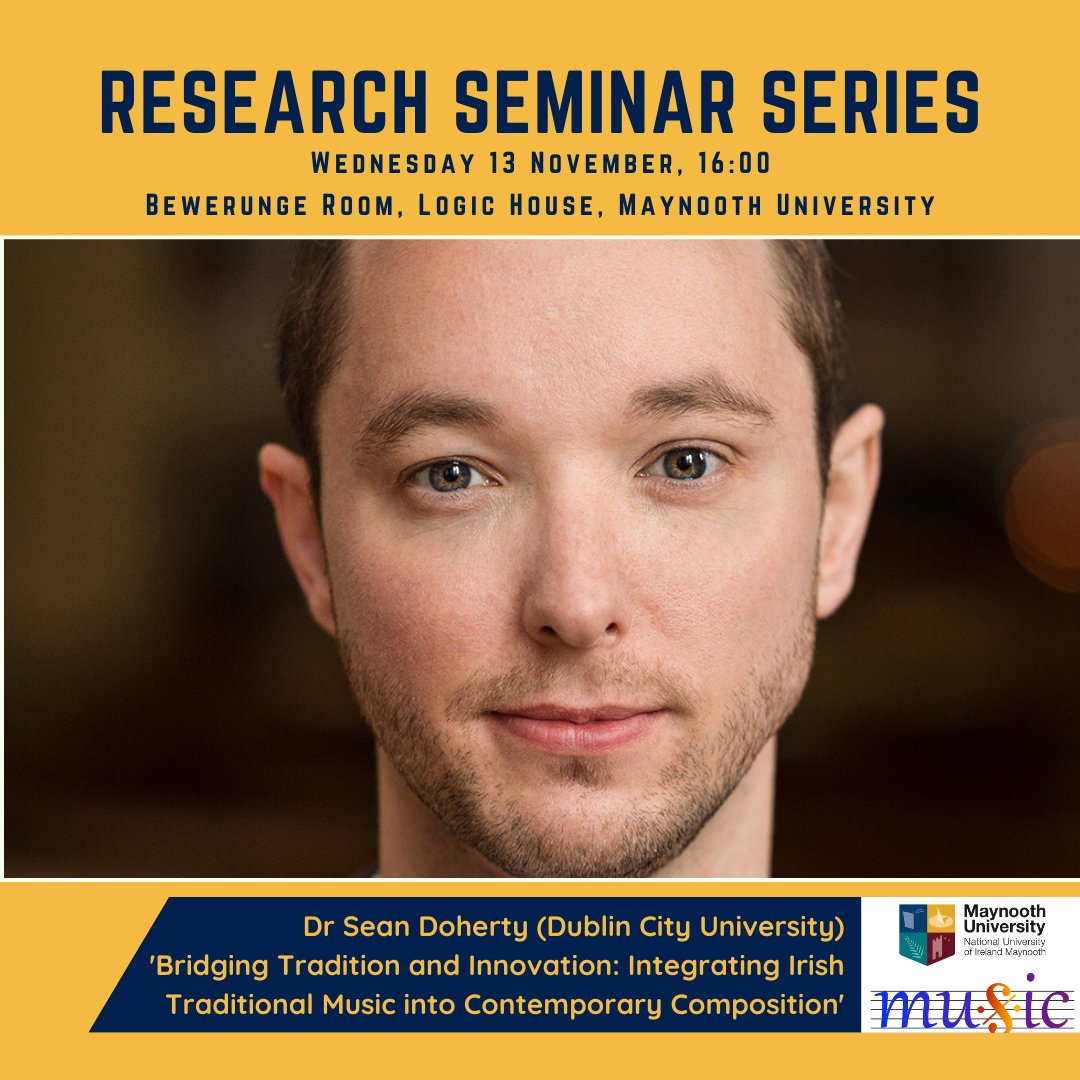 MusicMaynooth's tweet image. 🎶 This week's music research seminar🥳

Dr Seán Doherty, 'Bridging Tradition and Innovation: Integrating Irish Traditional Music into Contemporary Composition'.
maynoothuniversity.ie/music/events/m…

#MaynoothUniversity #Research #Seminar #Composer #IrishTraditionalMusic