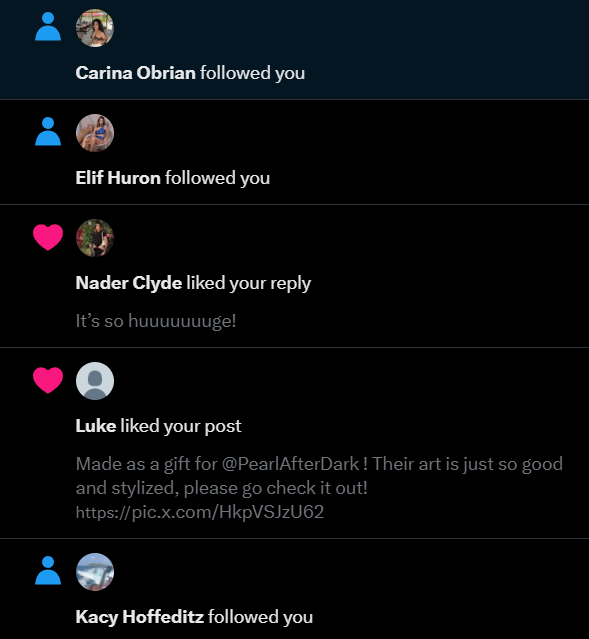 Friendly reminder that I'm probably gonna be leaving this hellsite soon.
I hate all the bots. I hate all the politics. I'm sick of it.

All of these are bots, btw. I got WAY more. I'm not gonna bother any more. I'll probably be shutting down after Halloween.