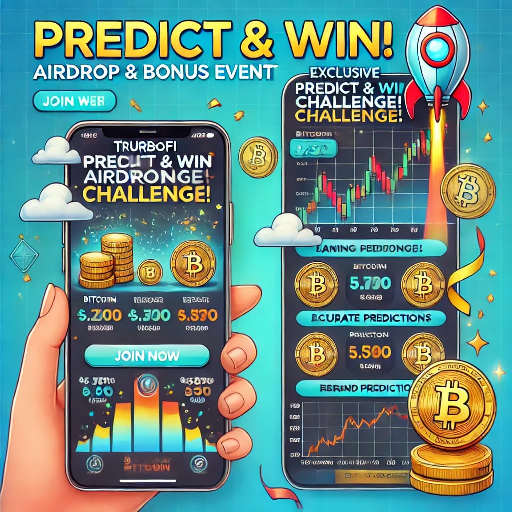 Turbo_Fi's tweet photo. TurboFi's Exclusive Airdrop &amp; Bonus Events! 
💸 Earn Real Cash &amp; Airdrops Easily with TurboFi!
🎉 Multiple Campaigns Ready for You to Join

💥 Predict &amp; Win Challenge! 💥
Get on our leaderboard by predicting Bitcoin's price and boost your points for even bigger rewards. https://t.co/dTMWHHh8Su