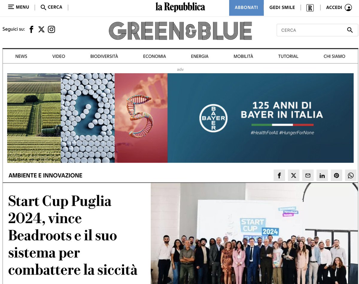 PNICube's tweet image. 🎉 Beadroots vince la Start Cup Puglia 2024 con un sistema per combattere la siccità. 🥈 QSensato (sensori fotonici) e 🥉 B-ME (elettrodi per accumulo energia) completano il podio. Al quarto posto Cranial Device con un dispositivo medico innovativo. 🌿🚀 #Innovazione #StartCup
