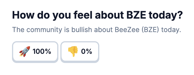 🙏Thank you <a href="/coingecko/">CoinGecko</a> for the fast response

👉 nonkyc.io/market/BZE_USDT is now tracked on #CoinGecko 

👉visit coingecko.com/en/coins/beezee add it to your portfolio and make sure you let the world know how do you feel about BZE today