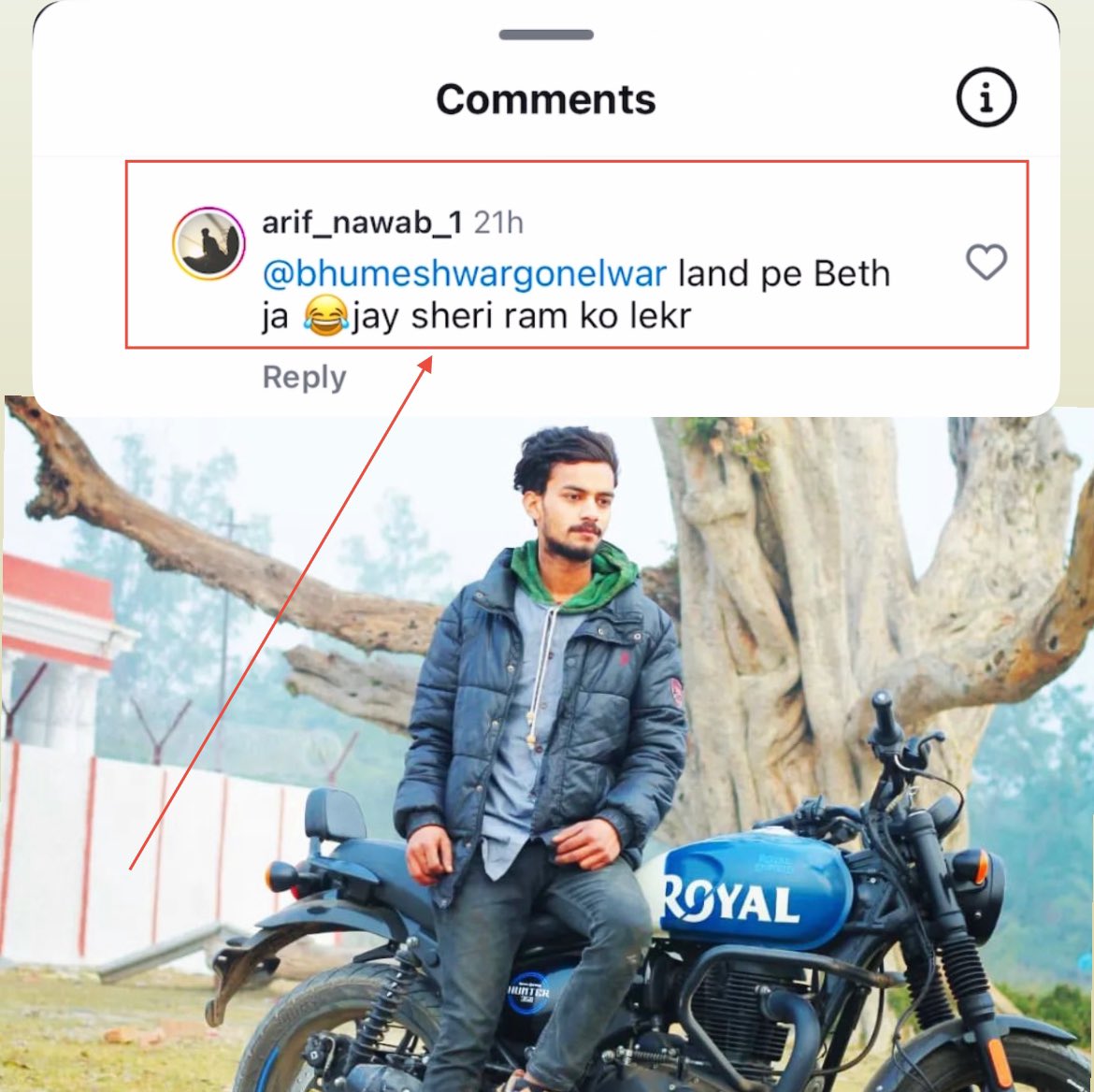 BhumiharSagar_'s tweet image. आपका एक रिपोस्ट ( REPOST ) इस अधर्मी की गिरफ़्तारी करवाने में हमारी सहायता कर सकता !

सेवा में,
श्री मान @aligarhpolice , @Uppolice  एवं माननीय मुख्यमंत्री @myogiadityanath  जी

नाम - आरिफ़ नवाब
पता - अलीगढ़

महोदय,  इस अधर्मी द्वारा  हमारे आराध्य  प्रभु श्री राम जी को गाली दी जा…