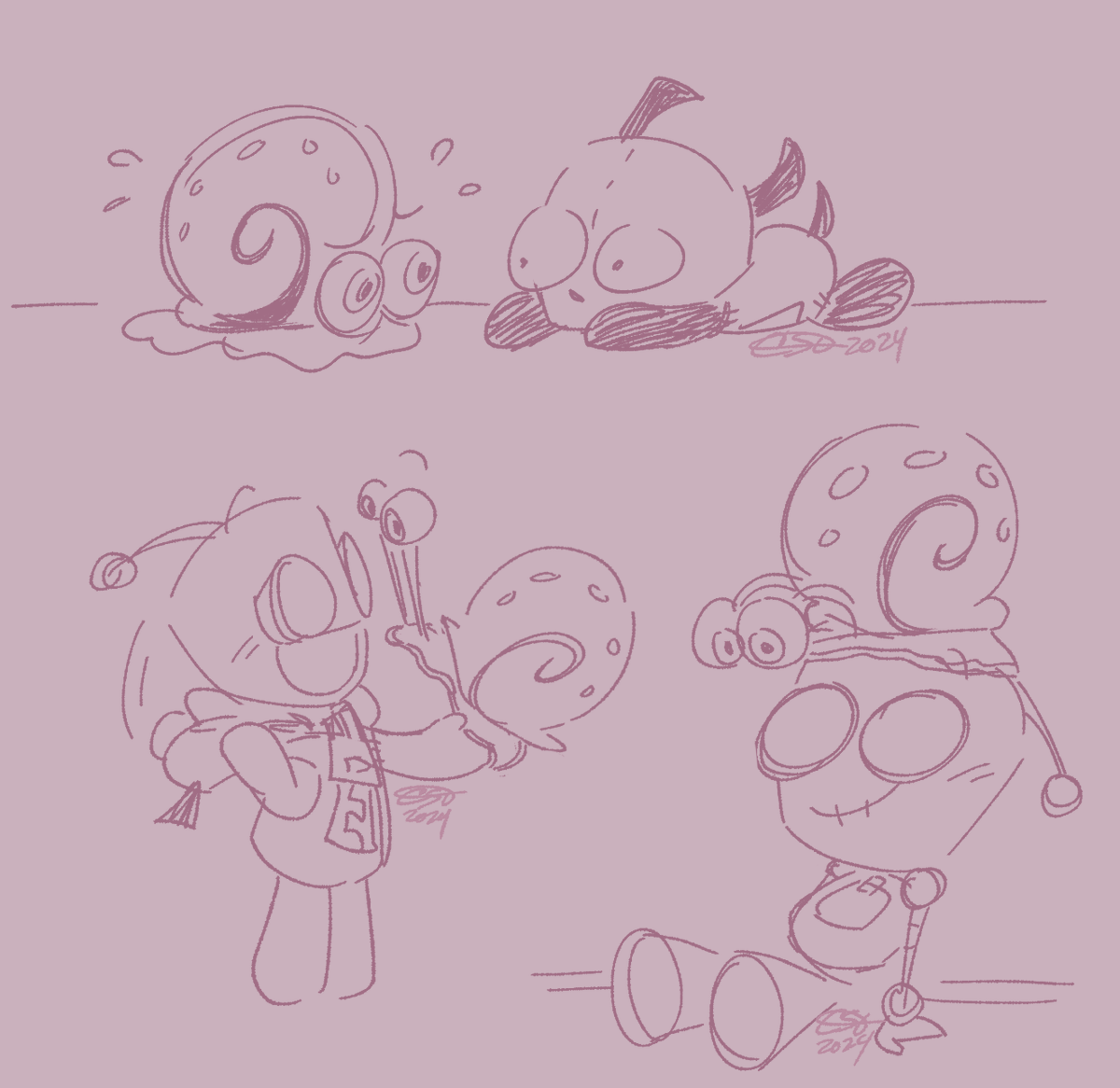 2 nicktoons met and were also frycooks!
Also bonus GIR and Gary!
#SpongeBobSquarepants #InvaderZim