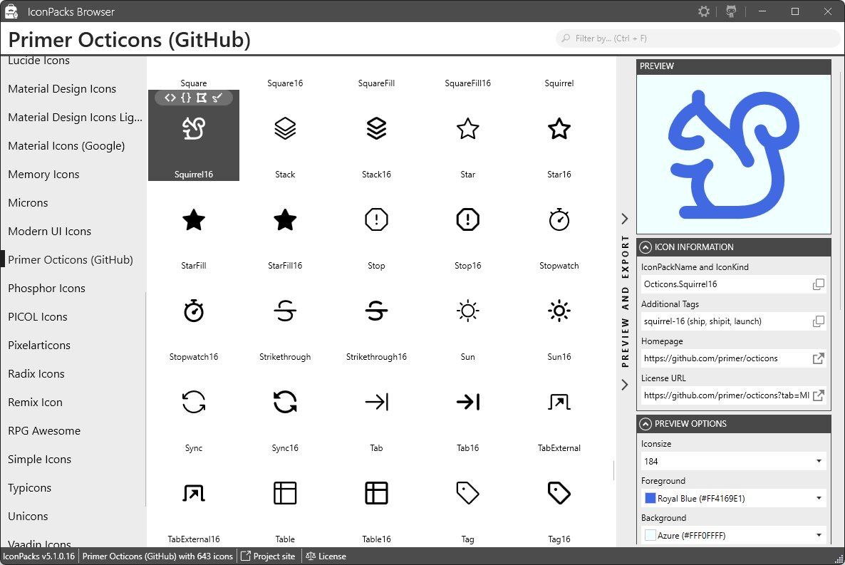punker76's tweet photo. The #IconPacks lib v5.1.0 has just been released. β€οΈππ€
Take it, use it, love it and give a β to all the used #Icon libs!
π https://t.co/joFQhWN1Nd
π https://t.co/XcWf2Zney2
#OSS #Icons #MahApps #XAML #Material #WPF #UWP #AvaloniaUI #netcore #dotnet #net6 #net8 #MVPBuzz https://t.co/f8KXjtGUPm