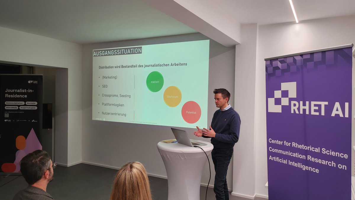 Gestern haben unsere #JournalistsinResidence, <a href="/AnnaHenschel/">Dr. Anna Henschel</a> und Willem de Haan uns einen Einblick in ihre Rechercheprojekte gegeben, an denen sie während ihres #JIR Aufenthalts in #Tübingen arbeiten werden

#wisskomm #journalism #KuenstlicheIntelligenz