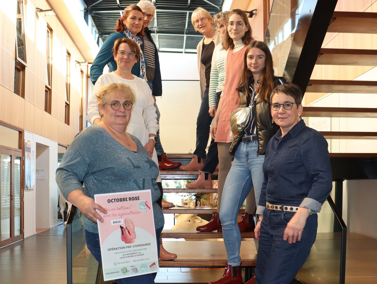 fdsea53's tweet photo. [#Solidarité] Suite de l'opération #OctobreRose ♀️ des agricultrices de la @fdsea53, avec ce matin les premières livraisons des bottines @aiglefr commandées. En prévision, la remise d'un chèque pour @laliguecancer de @lamayenne... 👍💪 @FRSEA_PDL @FNSEA @CathyFP25_FNSEA https://t.co/18jYudOuso