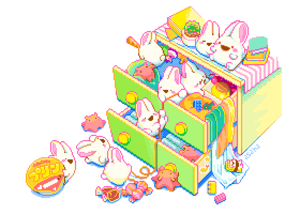 「ドット絵「ここを秘密基地にしよう!」 #pixelart 」|asahaのイラスト