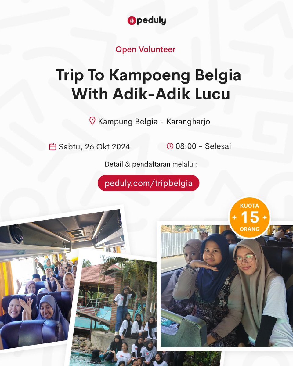 pedulyjember's tweet photo. HAH? JALAN JALAN KE BELGIA?! 😱

malam semuaaa minly mau kasih info volunteer-an lagi niih, kali ini kita bakal jalan2 ke kampoeng belgia wowowow 🫨🤓 kita bakal naik bus bareng dan edutrip bareng adik2 ❤️

yuk ikutan! hari sabtu tanggal 26 okt ini loh, jgn sampe ketinggalan 🫵🏻 https://t.co/2xW0bv6faM