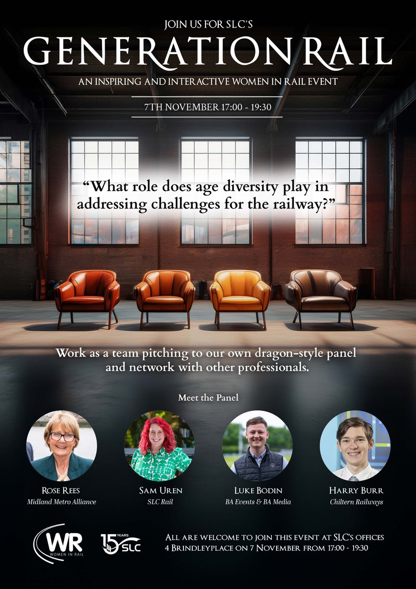 SLC Rail (@slcrail) on Twitter photo We're pleased to be running another interactive <a href="/WomeninRail/">Women in Rail</a> event on 7 November. This will be a chance to collaborate with the wider industry, build your network and also work with others to solve a challenge. Register here: womeninrail.org/events/generat… We're pleased to be running another interactive <a href="/WomeninRail/">Women in Rail</a> event on 7 November. This will be a chance to collaborate with the wider industry, build your network and also work with others to solve a challenge. Register here: womeninrail.org/events/generat…