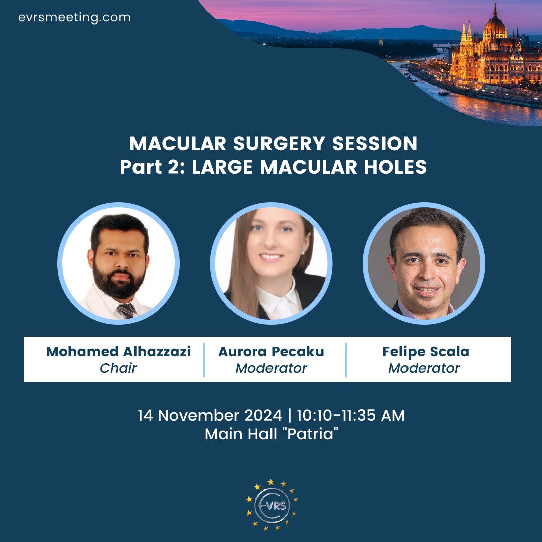 There are only 3 weeks left until the 21st Meeting begins! 🤩

Keep following us to discover the day-by-day program! 📃

#EVRS2024 #EVRSGotTalent #Health #VitreoretinalSurgery #Orthoptists #OphthalmicPhothographers #Ophthalmology #ophthalmologist